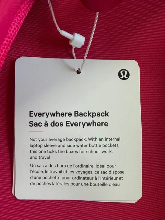 🆕 LULULEMON Everywhere Backpack 22L Calypso Pink/Sheer Oak NWT - Picture 14 of 16